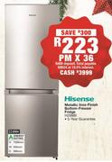 HISENSE Metallic Inox Finish Bottom Freezer Fridge - H299BI 