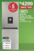 DEFY Metallic Water On Tap Bottom Freezer Fridge - DAC449 C330