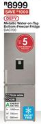 DEFY Metallic Water On Tap Bottom Freezer Fridge - DAC700