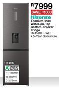 Hisense 298L Titanium Inox Water On Tap Bottom Freezer Fridge H415BITF-WD