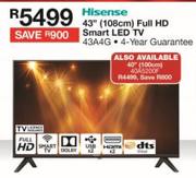 Hisense 43" (108cm) Full HD Smart LED TV 43A4G