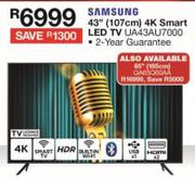 Samsung 43" (107cm) 4K Smart LED TV UA43AU7000