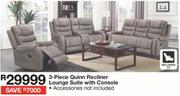Quinn 3-Piece Recliner Lounge Suite With Console