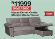 Macan Corner Chaise Storage Sleeper Couch