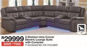 Uma 2-Divison Corner Electric Lounge Suite With Consoles