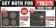 Univa 4 Plate Hob U156B + Univa Eye Level Oven U246B-For Both