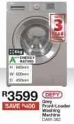 Defy 6Kg Grey Front Loader Washing Machine DAW382