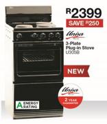Univa 3 Plate Plug In Stove U305B