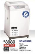 Samsung 13Kg White Lop Loader Washing Machine WA13FS2UWW