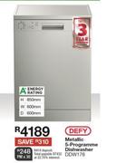 Defy Metallic 5 Programme Dishwasher DDW176