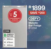 Defy 93Ltr Metallic Bar Fridge B125M