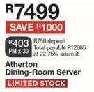Atherton Dining Room Server