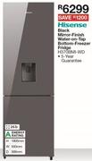 Hisense 263Ltr Black Mirror-Finish Water-On-Tap Bottom-Freezer Fridge H370BMI-WD