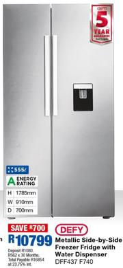 Special Defy 555L Metallic Side-By-Side Freezer Fridge With Water ...