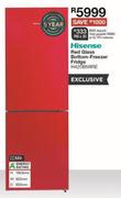Hisense 321Ltr Red Glass Bottom Freezer Fridge H420BMIRE
