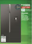 Hisense 514Ltr Black Mirror Door Water On Tap Side By Side Freezer Fridge H670SMI-WD