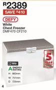 Defy 195L White Chest Freezer DMF470 CF210