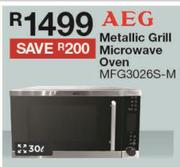 AEG 30L Metallic Grill Microwave Oven MFG3026S-M