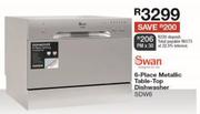 Swan 6 Place Metallic Table Top Dishwasher SDW6