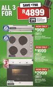 Defy Stainless Steel Standard Cookerhood, Slimline Hob With Control Panel & EyeLevel Oven-For All 3 