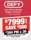 Defy 335Ltr Inox Finish Upright Fridge DFD430