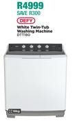 Defy 18Kg White Twin Tub Washing Machine DTT180