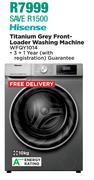 Hisense 10Kg Titanium Grey Front Loader Washing Machine WFQY1014