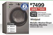 Whirlphool 9/6kg Metallic Washer/ Dryer Washing Machine WWDC9614S