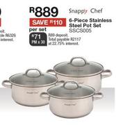 Snappy Chef 6 Piece Stainless Steel Pot Set SSCS005-Per Set