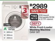 Defy 6kg Front Loader Washing Machine DAW 381