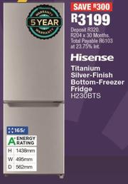 hisense 165l bottom freezer fridge titan silver