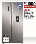 AEG Stainless Steel Water On Tap Side By Side Freezer Fridge - RXB55211NX