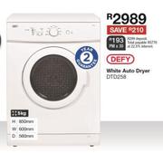 Defy 5kg White Auto Dryer DTD258