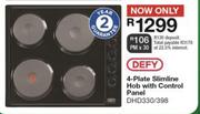 Defy 4Plate Slimline Hob With Control Panel DHD330/398