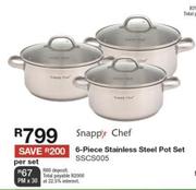 Snappy Chef 6 Piece Stainless Pot Set SSCS005