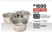 Snappy Chef 6 Piece Stainless Steel Pot Set