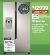 Hisense 535Ltr Metallic Inox Door Water On Tap Side By Side Freezer Fridge H700SI-IDL