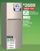 KIC 170Ltr Metallic Top Freezer Fridge 518/1 ME