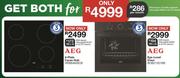 AEG 4 Plate Ceran Hob HRB64600CB + AEG Eye Level Oven BOB21301BK-Both For 