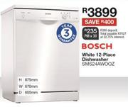 Bosch White 12 Place Dishwasher SMS24AWOOZ