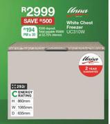 Univa 292Ltr White Chest Freezer UC310W