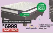 Sertapedic 152cm Pegasus Comfort Top Queen Base Set