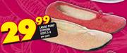 Ladies Pump Slippers Size 3-8-Per Pair