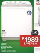 Defy 8Kg White Twin-Tub Washing Machine DTT166