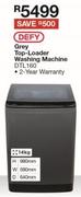 Defy 14Kg Grey Top Loader Washing Machine DTL160