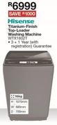 Hisense 16Kg Titanium Finish Top Loader Washing Machine WTX1602T