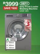 DEFY Grey Front Loader Washing Machine - DAW384