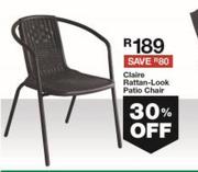 Claire Rattan Look Patio Chair