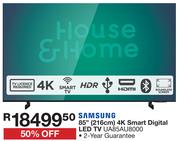Samsung 85" (216cm) 4K Smart Digital LED TV UA85AU8000
