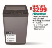 HISENSE Titanium Finish Top Loader Washing Machine - WTJD802T